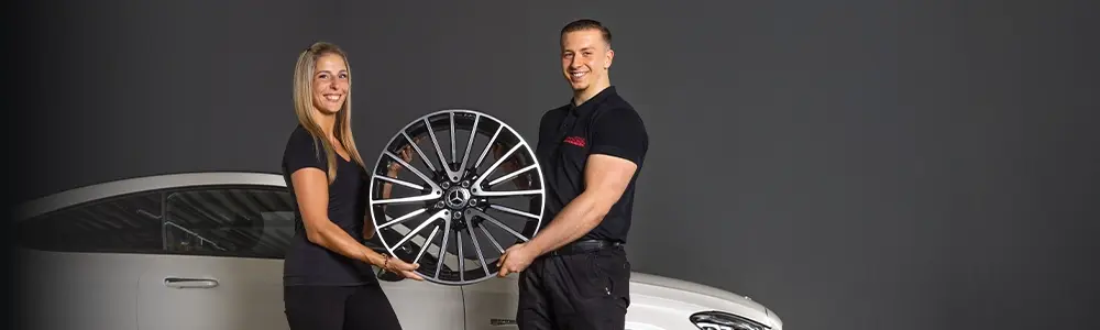Mercedes Originalfelgen verkaufen - Mehrspeichen Design in Schwarz-Silber