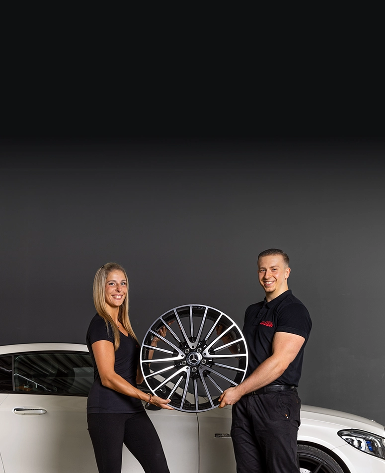 Mercedes Originalfelgen verkaufen - Mehrspeichen Design in Schwarz-Silber