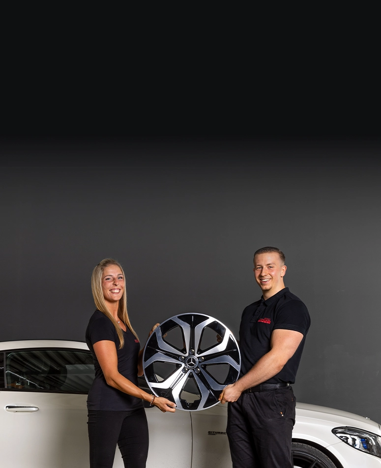 Mercedes Originalfelgen verkaufen - Mehrspeichen Design in Schwarz-Silber