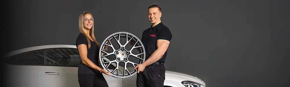 Porsche Originalfelgen verkaufen - Sport Design Felgen in Schwarz-Silber